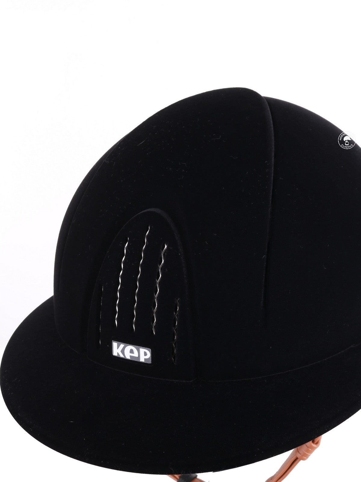 Kep Italia Paardrijhelm Smart Nova Velvet Polo Klep Beige Kinband