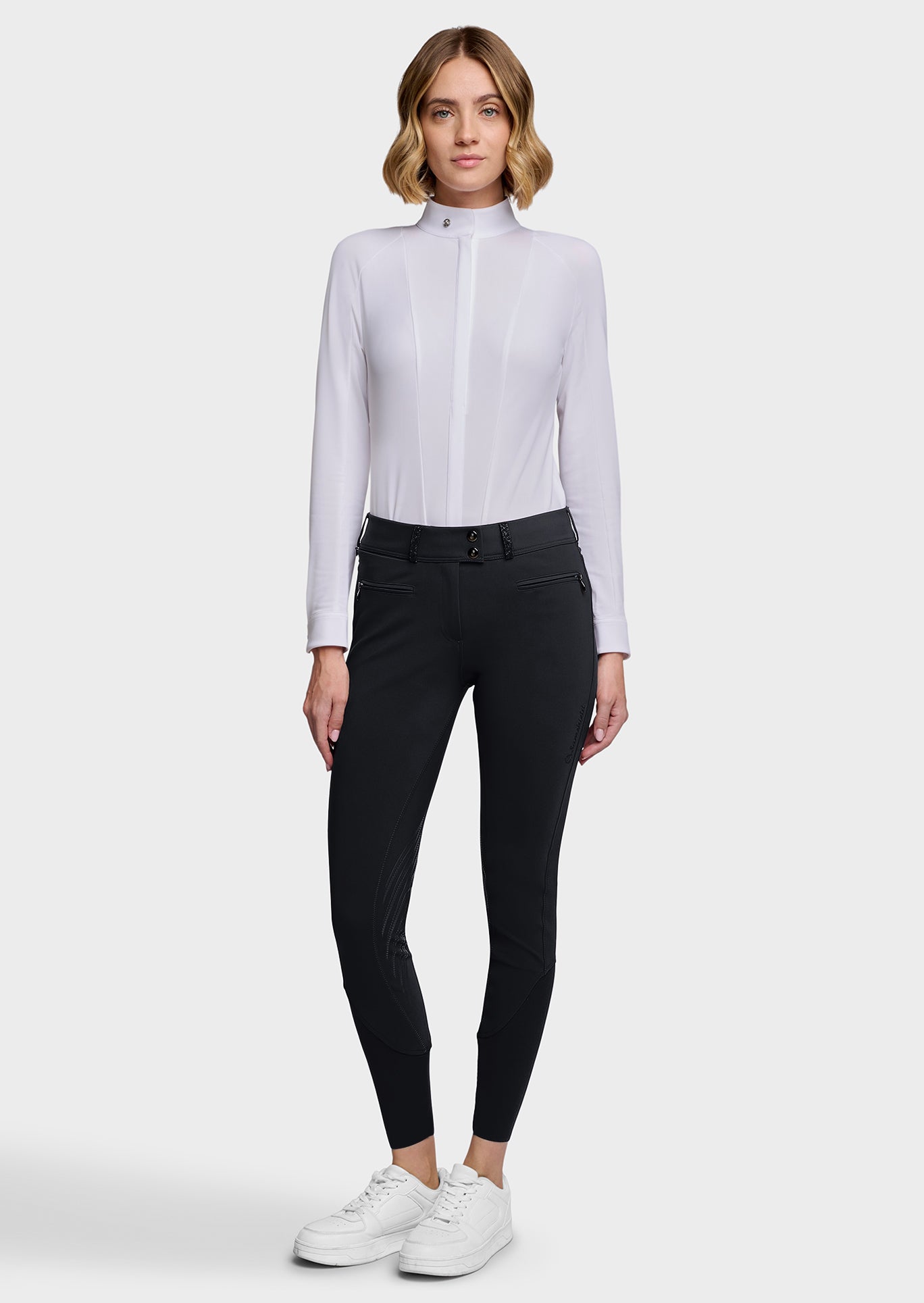 Samshield Pantalon d'Équitation Grip Genoux Femme Chloe Crystal Noir
