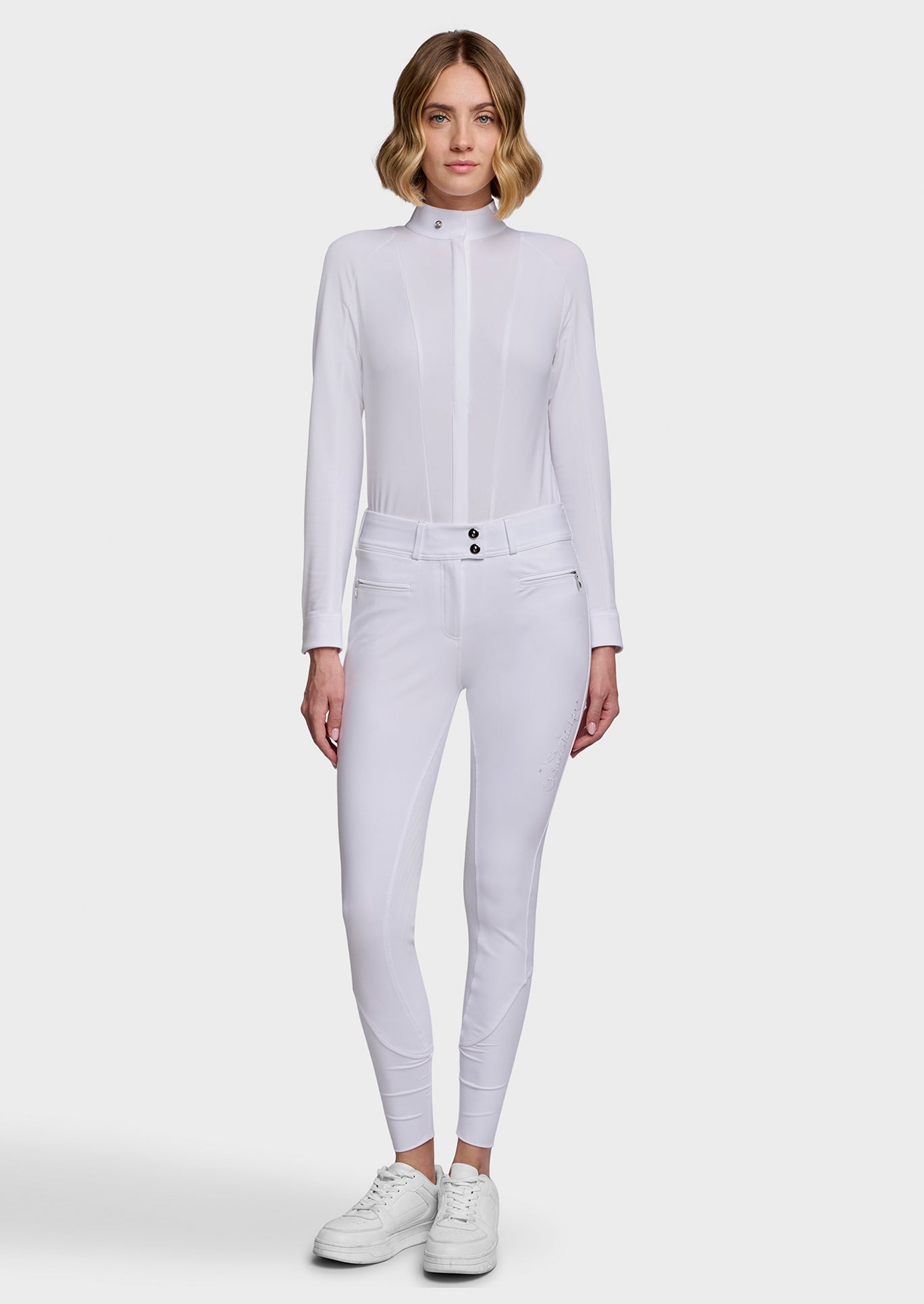 Samshield Pantalon d'Équitation Full Grip Femme Clara Floral Blanc
