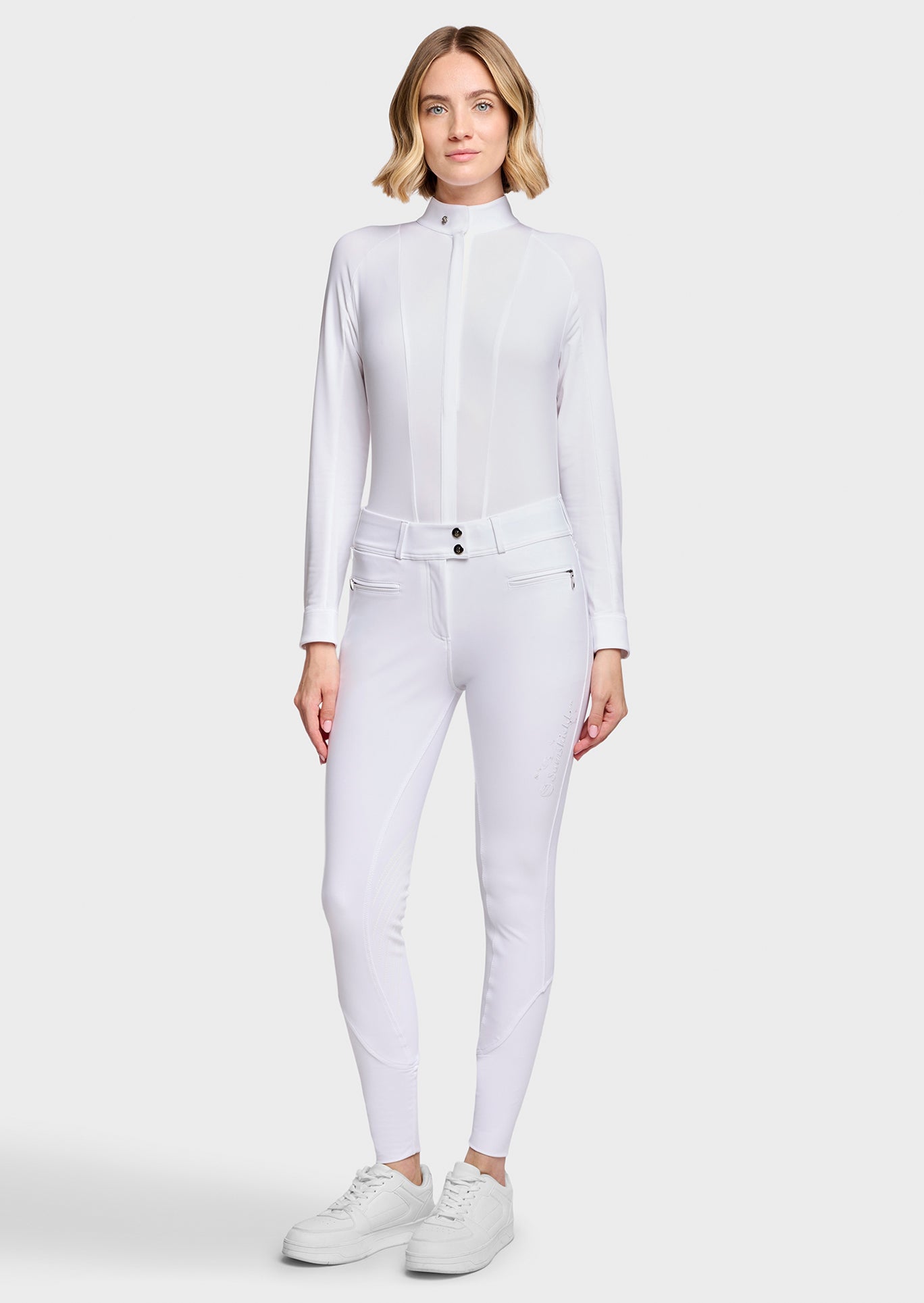 Samshield Pantalon d'Équitation Grip Genoux Femme Clara Floral Blanc
