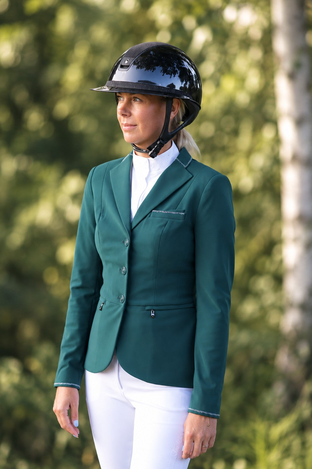 Samshield Paardrijjasje Dames Victorine Crystal Fabric Hunter Green