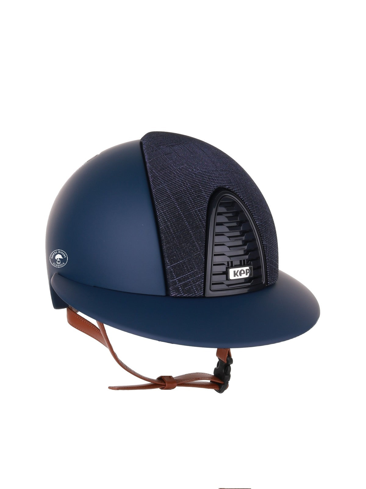 Kep Italia Paardrijhelm Cromo 2.0 Matt Polo Klep Blauw RAW Frame Galassia Dark Blue Insert Beige Kinband