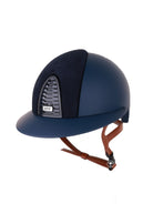 Kep Italia Paardrijhelm Cromo 2.0 Matt Polo Klep Blauw RAW Frame Suede Insert Beige Kinband