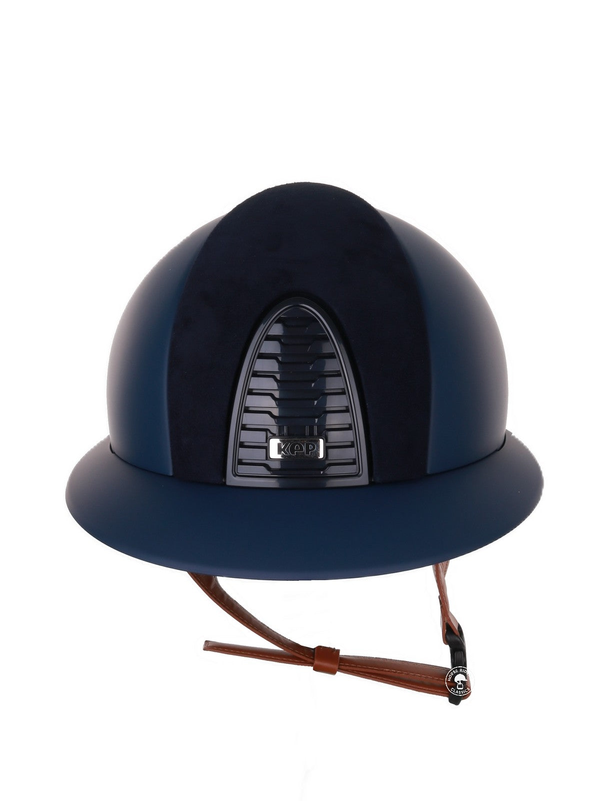 Kep Italia Paardrijhelm Cromo 2.0 Matt Polo Klep Blauw RAW Frame Suede Insert Beige Kinband