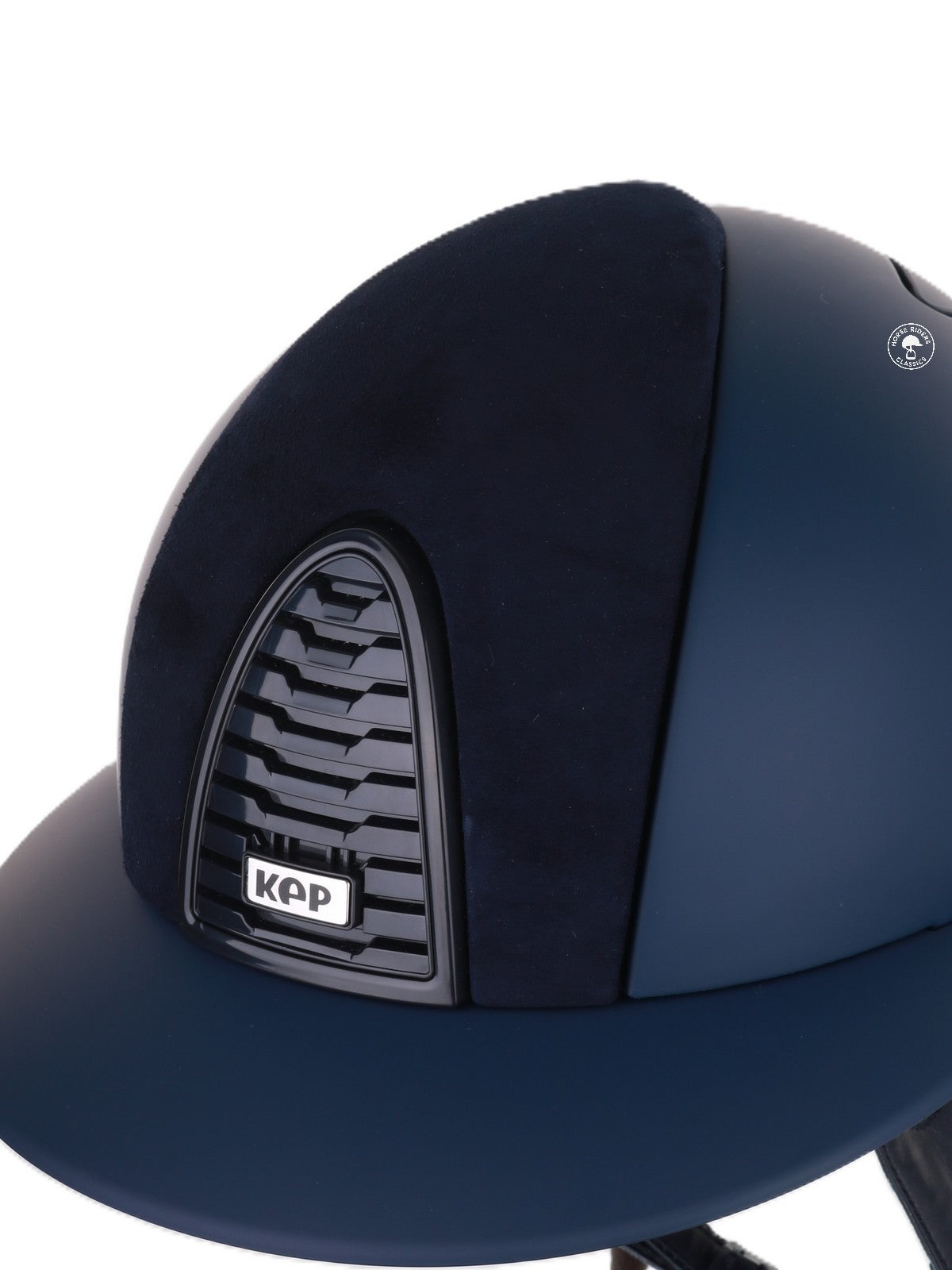Kep Italia Paardrijhelm Cromo 2.0 Matt Polo Klep Blauw RAW Frame Suede Insert
