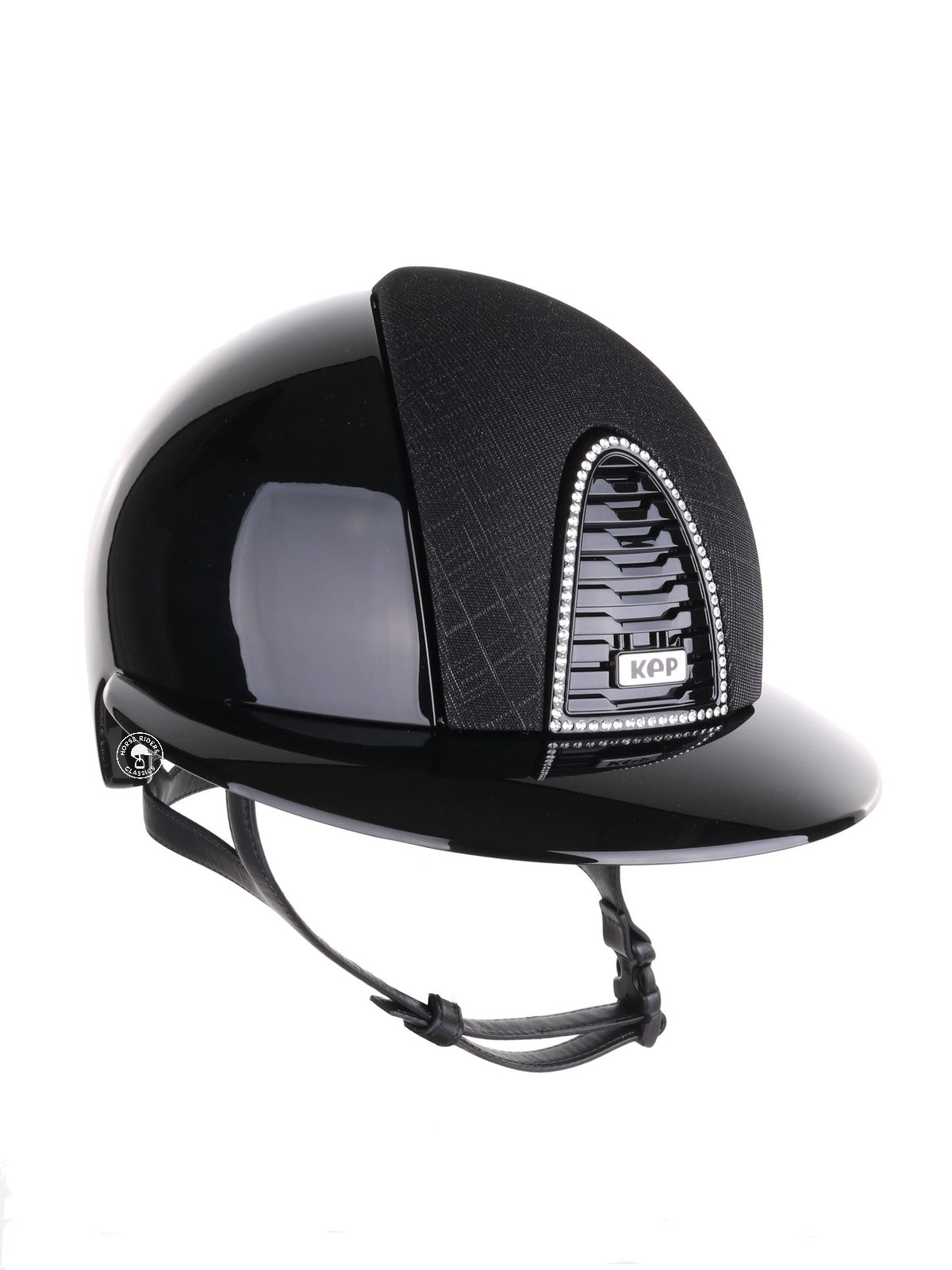 Kep Italia Paardrijhelm Cromo 2.0 Polish Polo Klep Zwart Swarovski Frame Galassia insert
