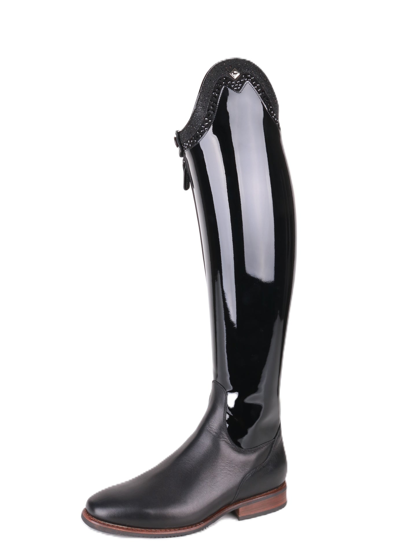 De Niro Bellini Custom Lack Schwarze Reitstiefel 39 MA S