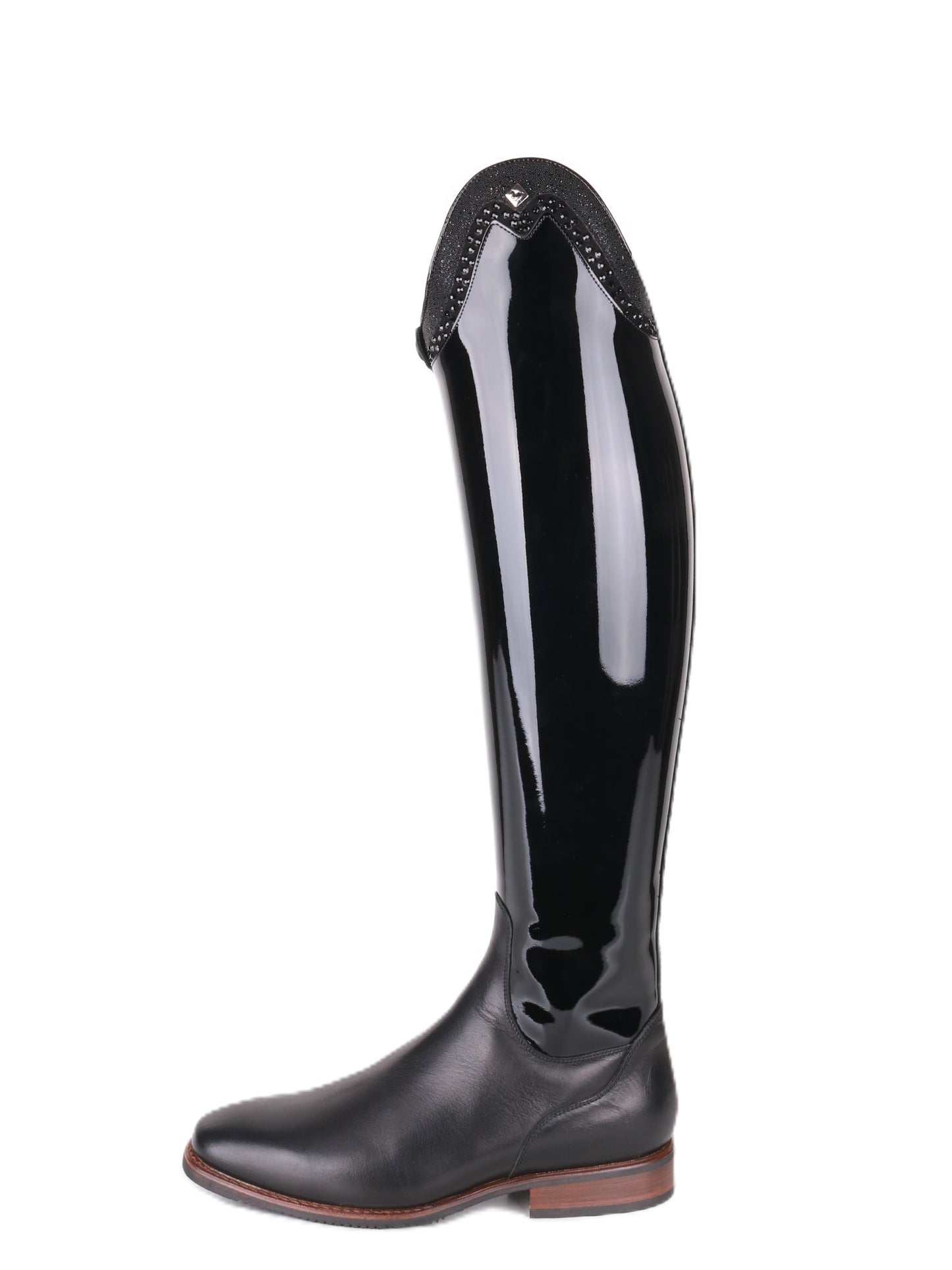 De Niro Bellini Custom Lack Schwarze Reitstiefel 39 MA S