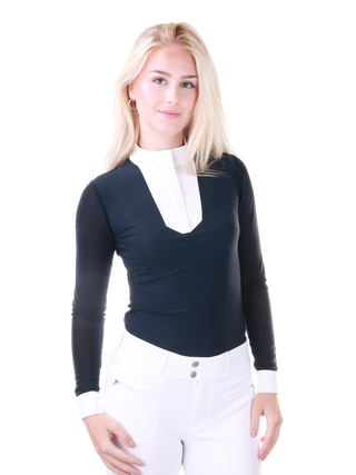 Samshield Turniershirt Langarm Damen Faustine Boreal Navy Holo