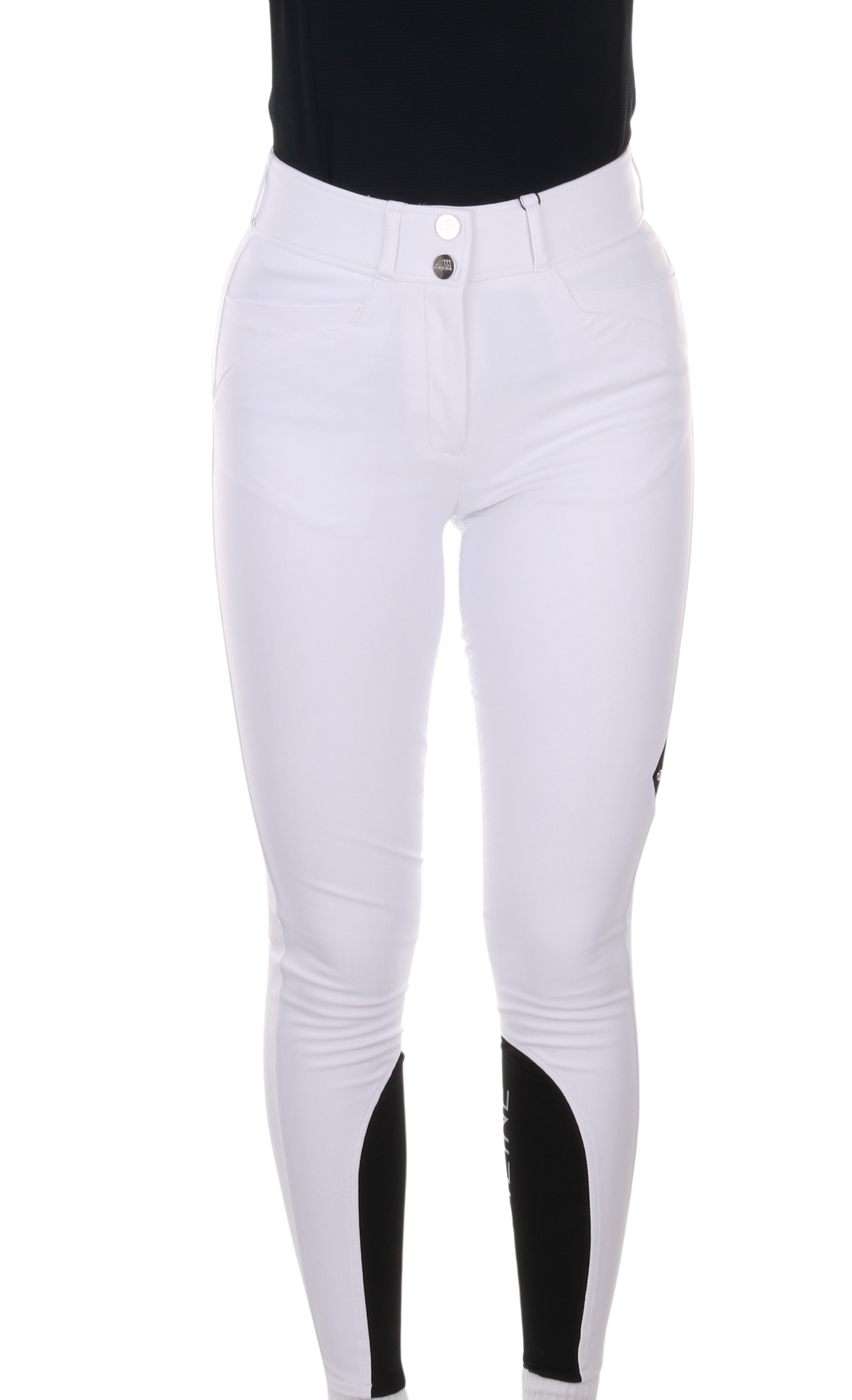 Equiline Reithose Damen Vollbesatz hoher Bund Edrifh Weiß