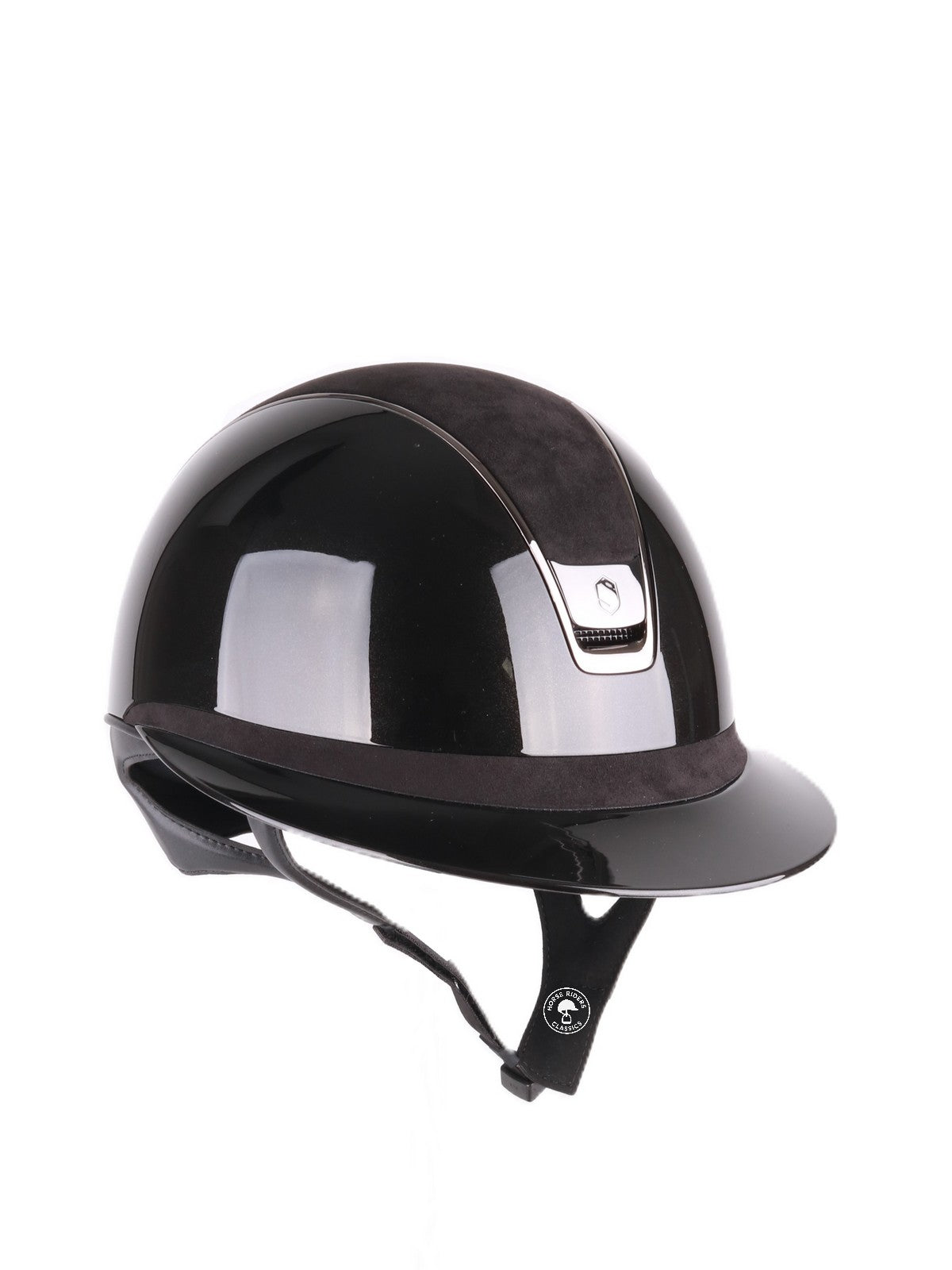 Samshield 2.0 Paardrijhelm Miss Shield Shadowglossy Black Chrome Alcantara Zwart