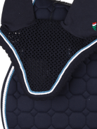 Equiline set zadeldekje en vliegenmuts Navy-Wit-Avio