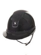Samshield 2.0 Paardrijhelm Miss Shield Shadowglossy Crystal Blazon Frontal Band Zwart