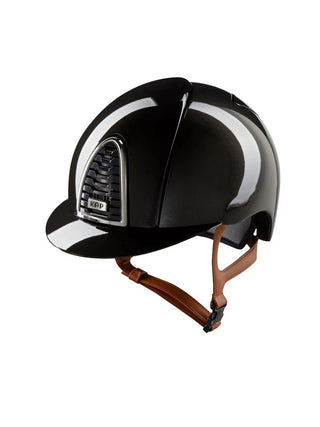 Kep Italia Reithelm Cromo 2.0 Shine Schwarz Chrome Frame Beige Kinnriemen