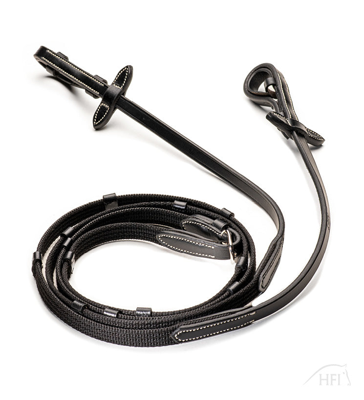 Rênes en Sangle HFI avec Arrêtoirs en Cuir