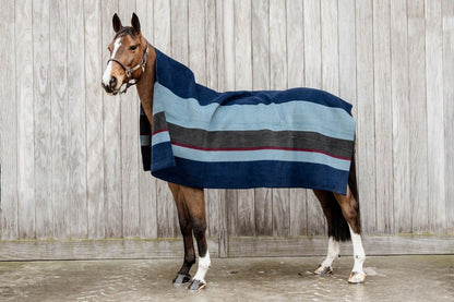 Kentucky Horsewear Heavy Fleecedecke Square Stripes navy/grau