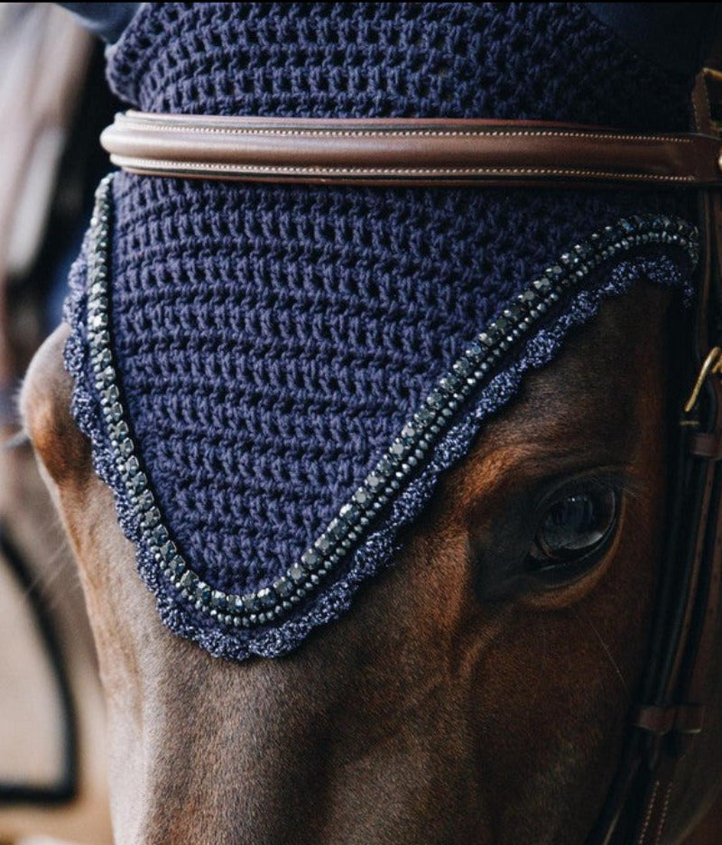 Kentucky Horsewear Vliegenmuts Lang Soundless Stone & Pearl - horseridersclassics