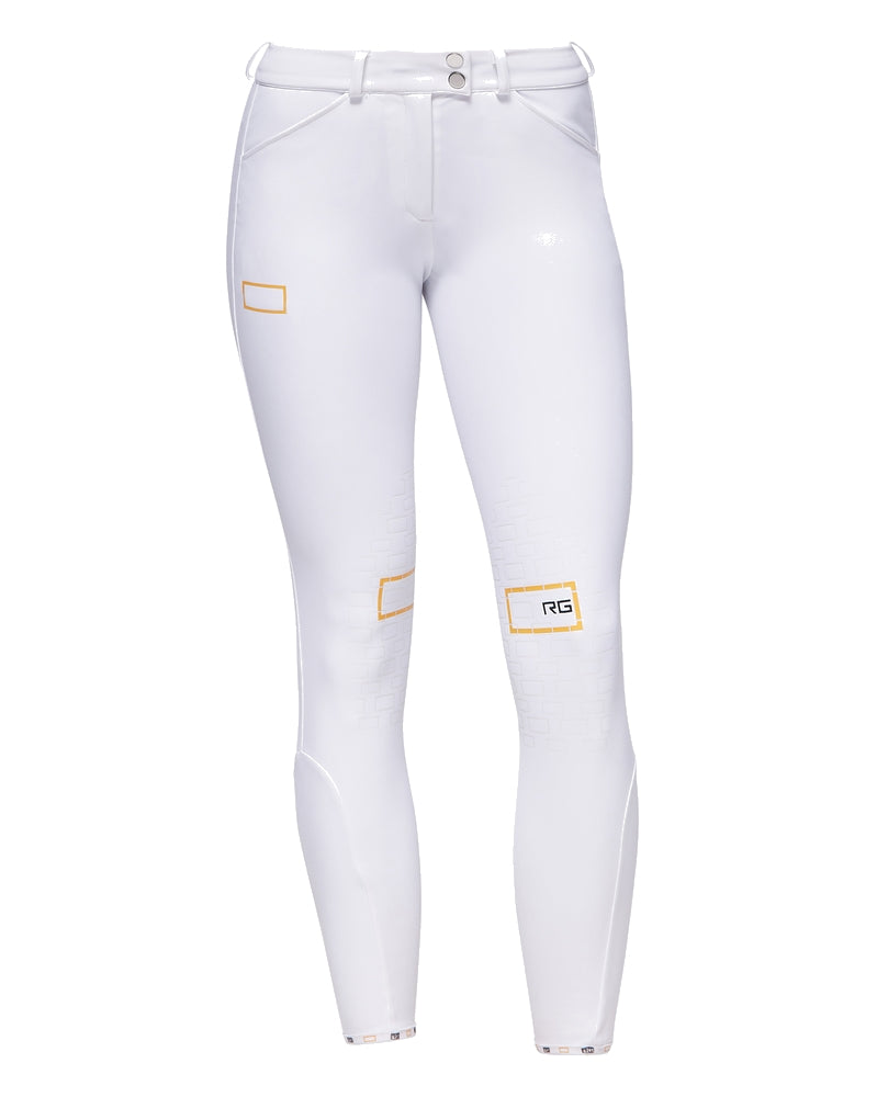 RG Reithose Grip Kniebesatz Damen mit Hohe Taille Weiss