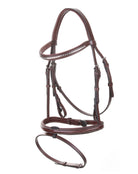 Equiline Hoofdstel Gecombineerde neusriem Clincher Frontriem bruin Bruin Silver clincher