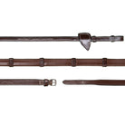 Dyon US Collection rubber teugels met lederen stoppers smal (13mm) bruin Bruin Full